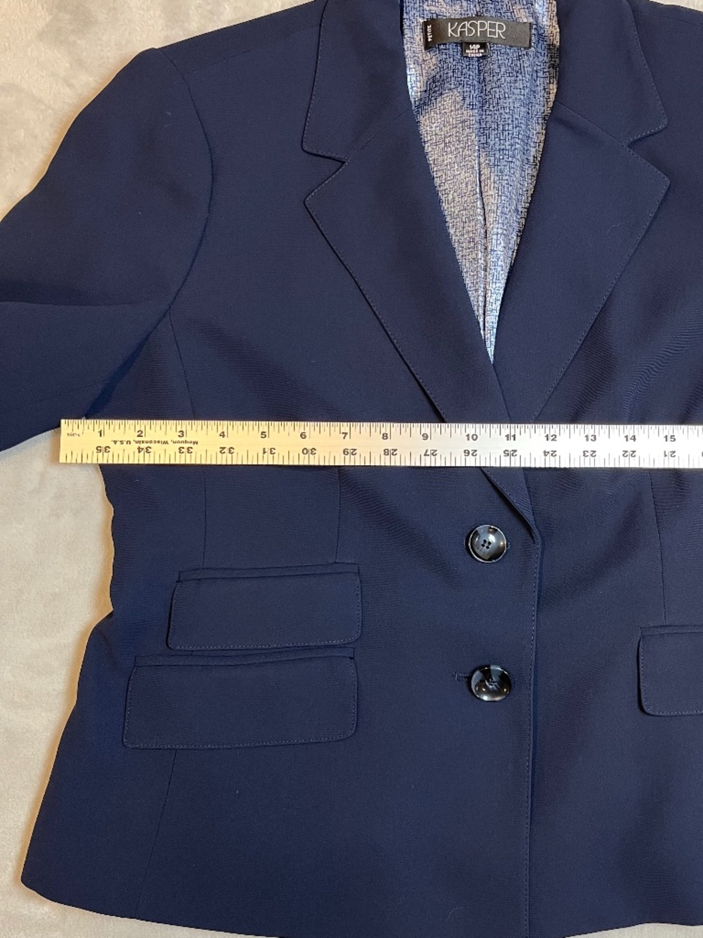Womens Classic Schoolboy Blazer Navy Blue 14P Timeless Wardrobe Style Petite EUC - Picture 14 of 16